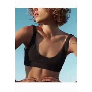 New! Free People Resin Obsidian Cream Crop Surf‎ Top in navy blue, size M
